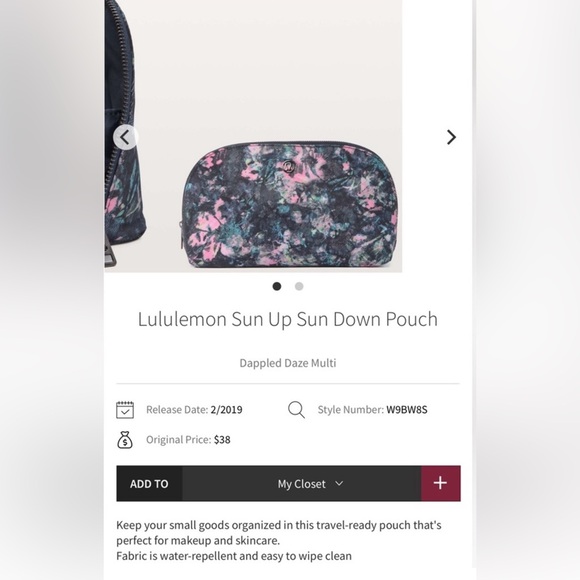 SET of TWO lululemon Sun Up Sun Down cosmetic pouches / 1.5L + 2.5L - EUC - Picture 4 of 4